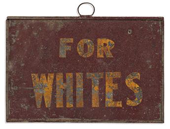 (CIVIL RIGHTS.) For Whites / For Negroes sign.